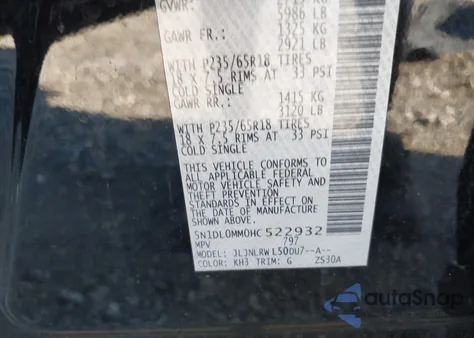 2017 Infiniti Qx60 from USA, damaged, VIN 5N1DL0MM0HC522932